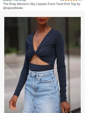 Women's Sky Captain Front Twist Knit Top In BLACK